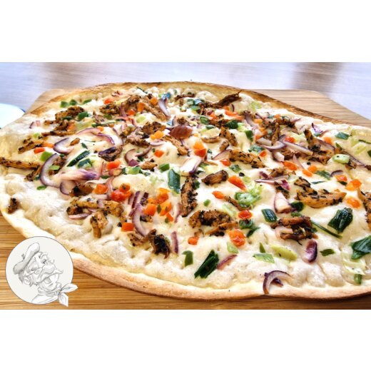 TK-Flammkuchen "Vegan" Traditionelle Form ca. 38 x 29cm, 1 Stück