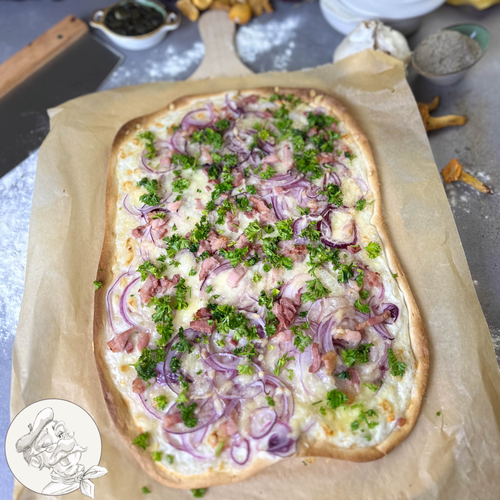 Elsässer Flammkuchen gratiniert